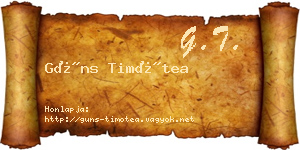 Güns Timótea névjegykártya